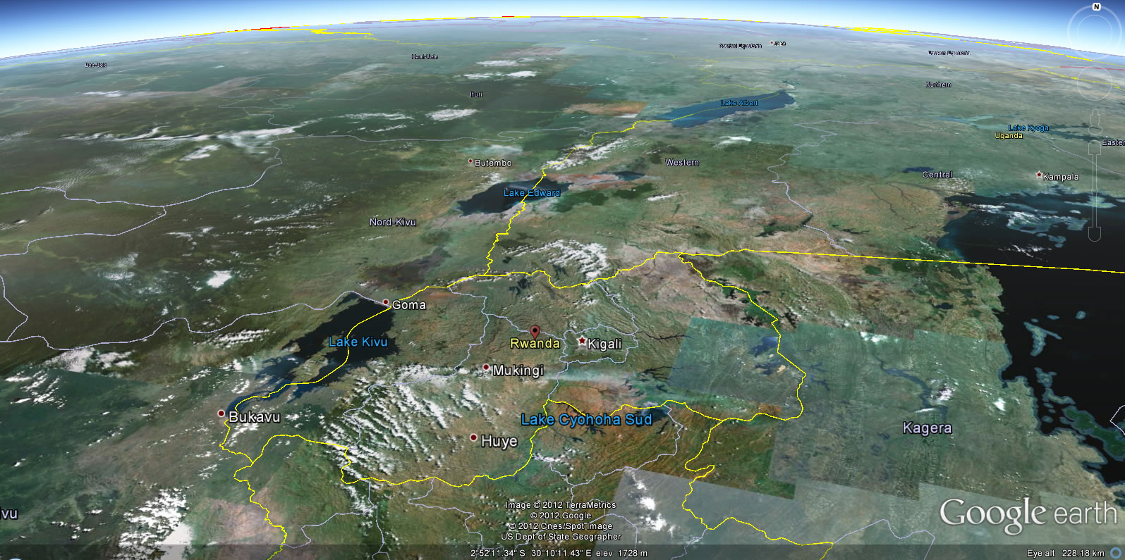 Rwanda Earth Map